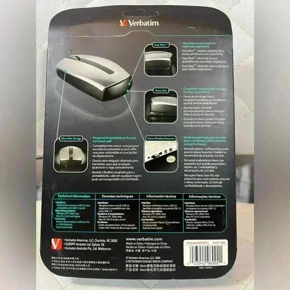 Verbatim 96991 Easy Riser Laser Bluetooth Mouse for PC/Laptop